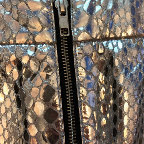 Milly Mirrored Leather Python Pencil Skirt - Picture 5 of 8